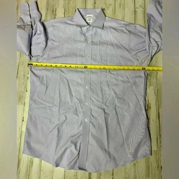 Brooks Brothers Shirt Mens 17 4/5 Button Up Long Sleeve Dress Light Purple - Picture 9 of 13